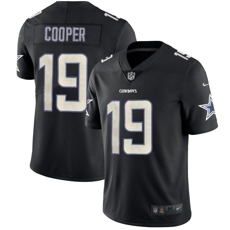 Men Dallas cowboys 19 Cooper Nike Fashion Impact Black Color Rush Limited NFL Jerseys